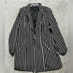 Torrid Women’s  Long Sleeve Striped Blazer Black White Pink Plus Size 2X